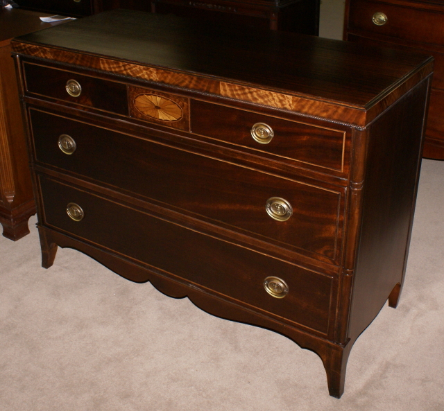 Inlaid mahogany antique dresser
